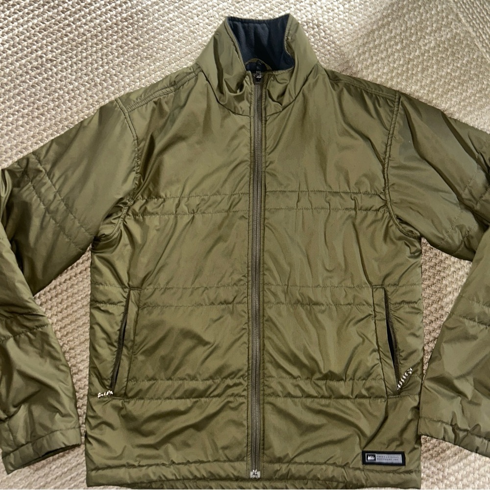 REI Men's Olive Windbreaker Jacket